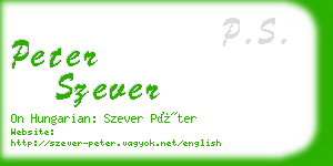 peter szever business card